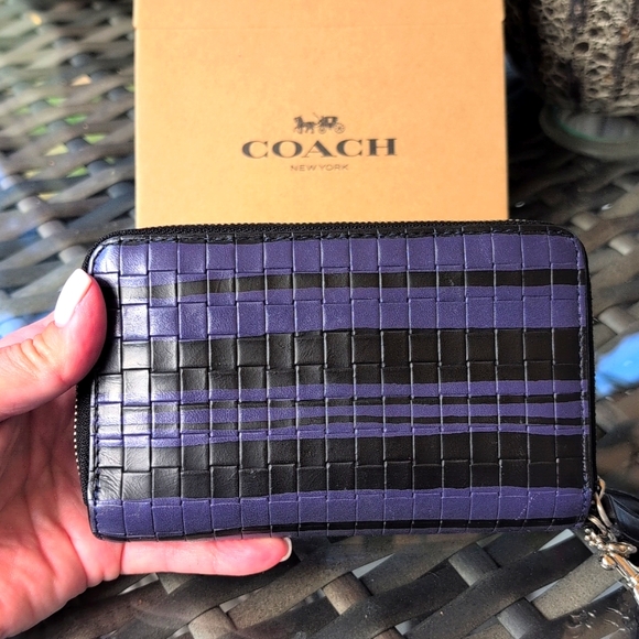 Coach Black and Purple Woven Wallet - Picture 6 of 12